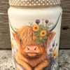 Highland Cow Decorative Jar