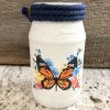 Orange Butterfly Glass Jar